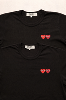 Camiseta Double Hearts CDG