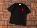 Camiseta AMI Paris Preta/Branca/Navy Blue Over Sized
