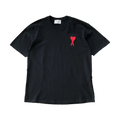Camiseta AMI Paris Preta/Branca/Navy Blue Over Sized