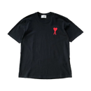 Camiseta AMI Paris Preta/Branca/Navy Blue Over Sized